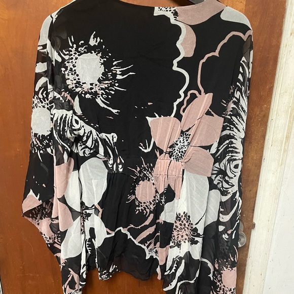 Alfani Black and Pink Floral Blouse - Picture 3 of 3